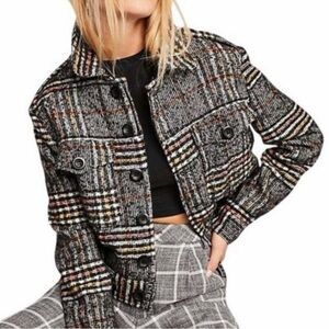 Free People Multicolor Plaid Women's Blazer Size Small